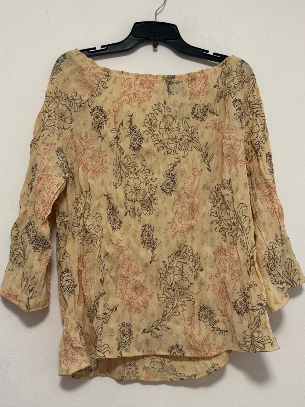 NEW Axcess Liz Claiborne Women XL Off Shoulder Floral Peasant Blouse 3/4 Sleeve - Picture 9 of 9
